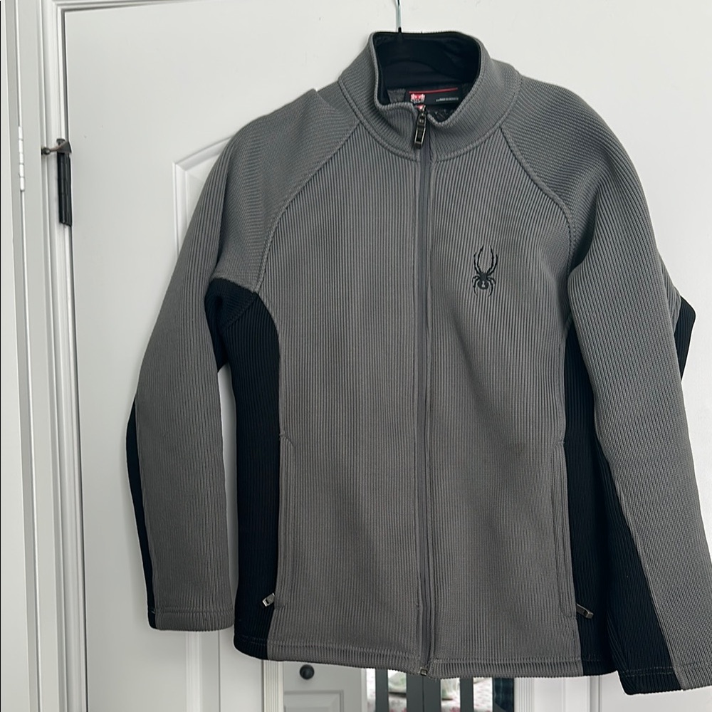 Spyder -Gray and Black Fleece-Lined Jacket
